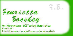 henrietta bocskey business card